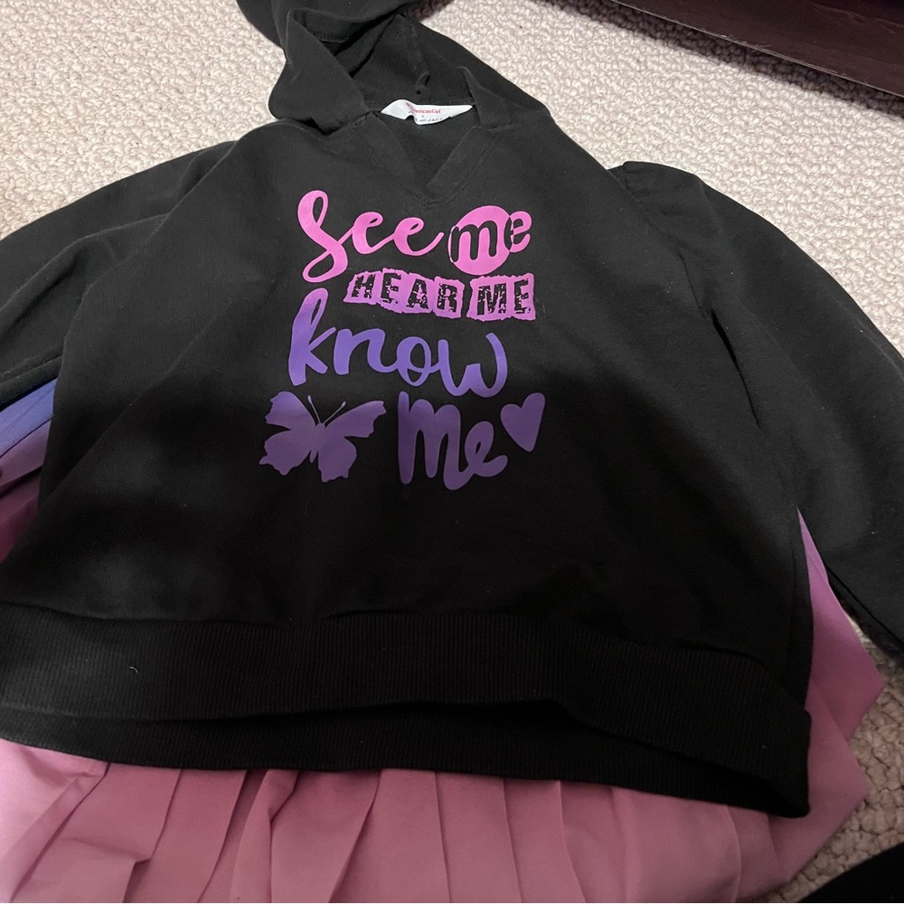 American Girl x Janie and jack sweatshirt and ombré skirt